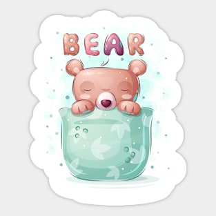 Bear in cup Sticker